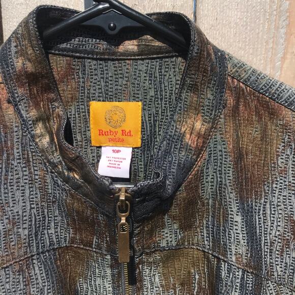 Ruby Rd metallic front zip jacket - Picture 4 of 6